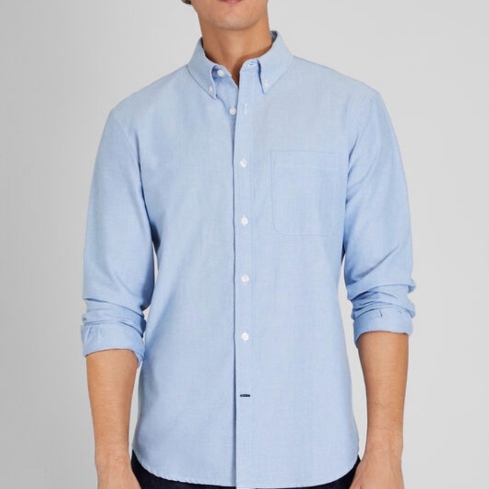 CLUB MONACO Long Sleeve Solid Oxford Shirt